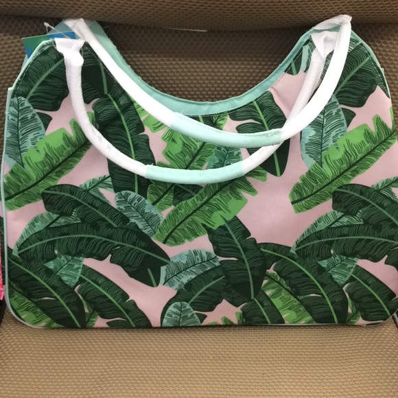 Insulated beach tote with pouch - Picture 2 of 6